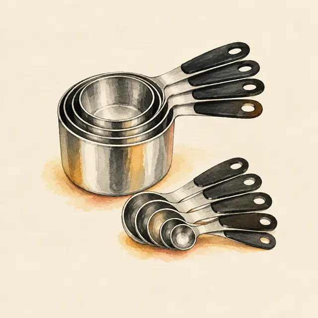 Illustration of Uniturcky Stainless Steel Nesting Measuring Cups & Spoons Set