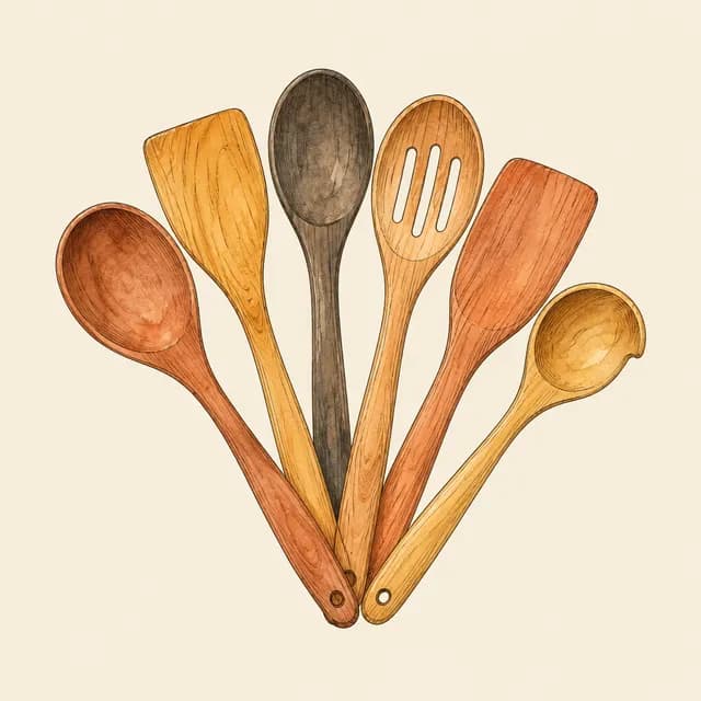 Illustration of Woodenhouse Wooden Spoons Cooking Utensil Set